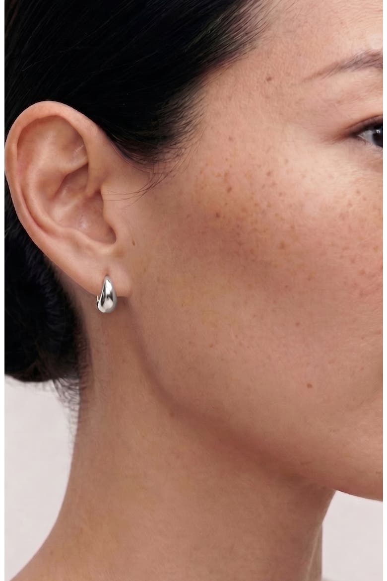Mini Pebble Hoop Earrings in Silver, Alternate, color, Silver