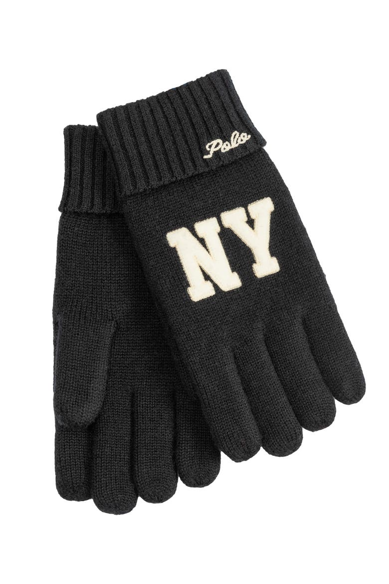 Fleece Lined Polo Ny Glove, Alternate, color, Polo Black