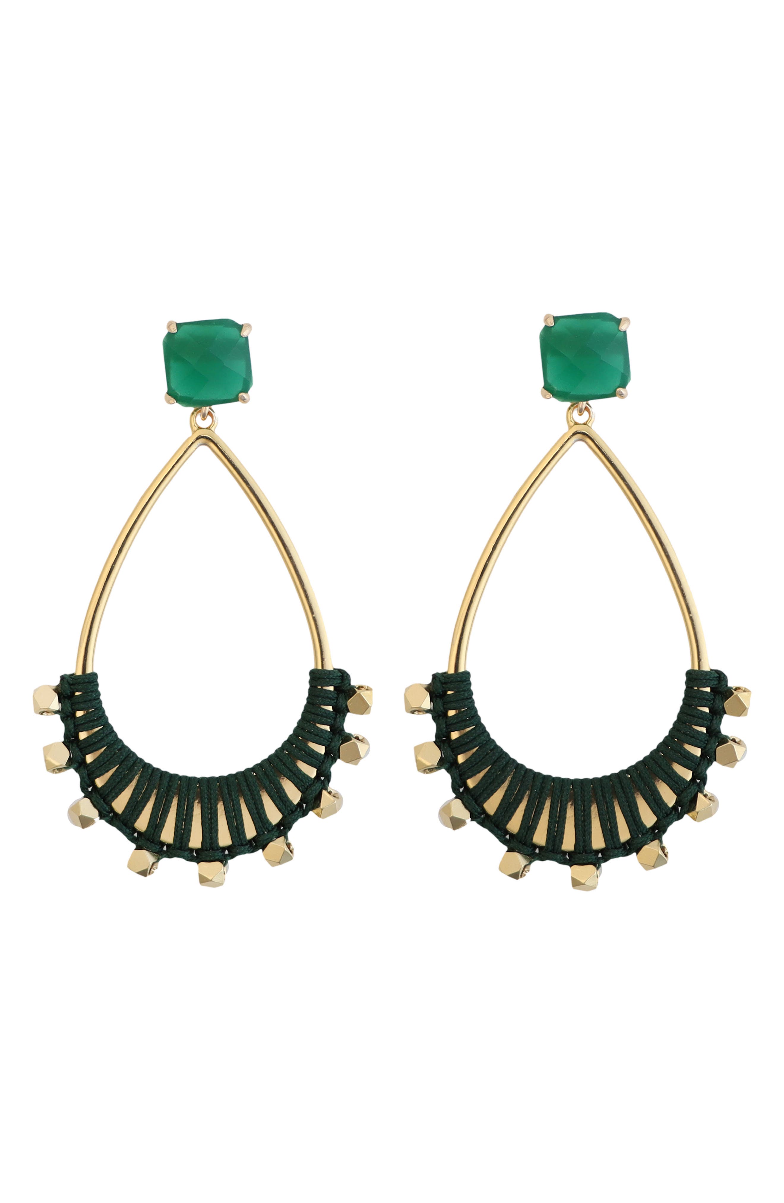 Panacea Green Wrapped Teardrop Earrings