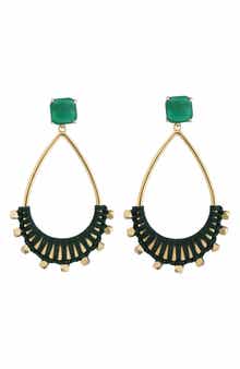 Panacea Green Wrapped Teardrop Earrings