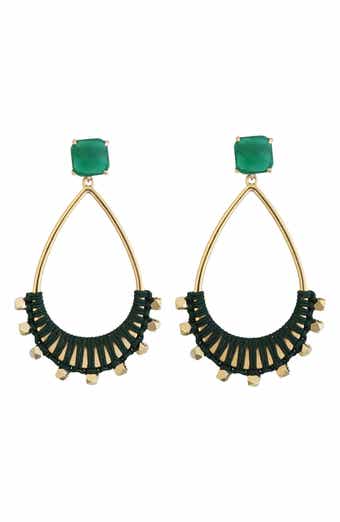 Panacea Green Wrapped Teardrop Earrings