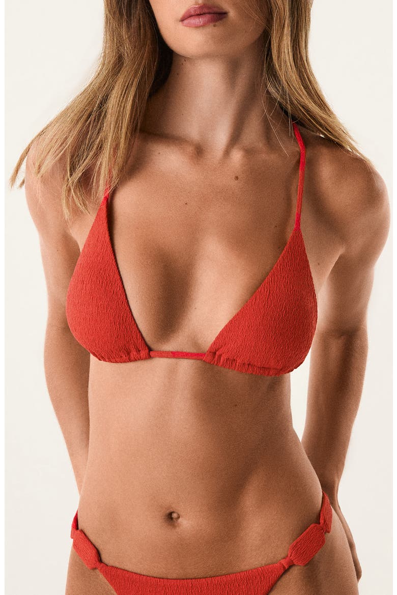 Alix Textured Bikini Top, Main, color, RED