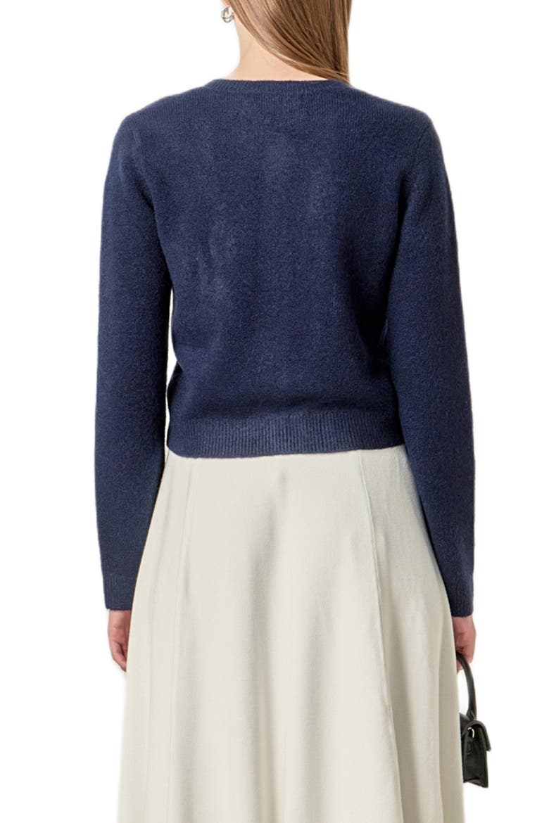 Crochet Flower Cardigan, Alternate, color, NAVY/OFF WHITE