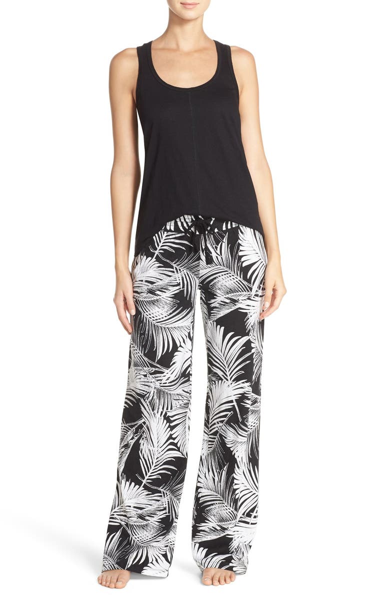 PJ Salvage Palm Print Pajama Pants, Alternate, color, 