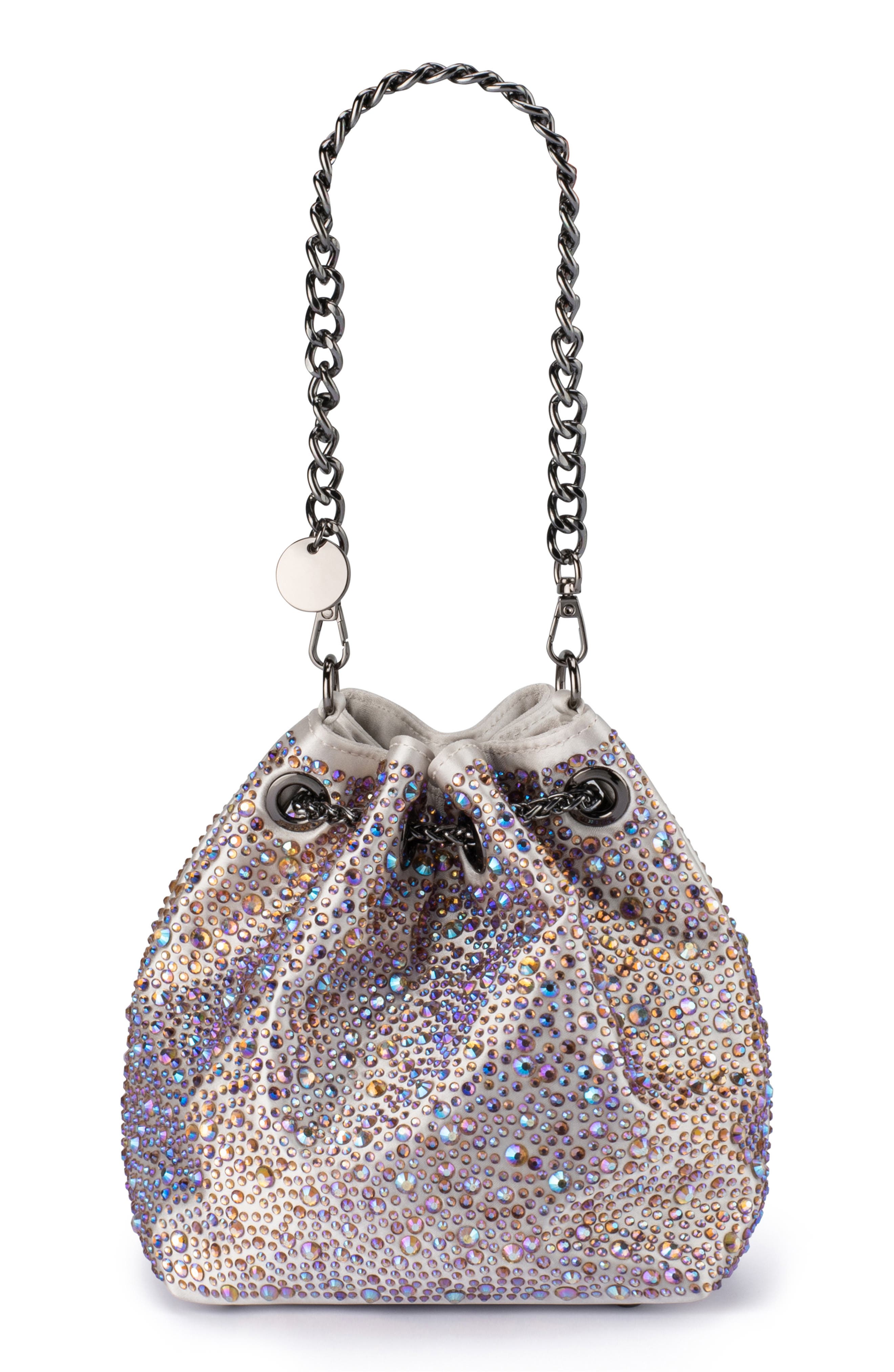 Olga Berg Mika Crystal Drawstring Top Handle Bag, Alternate, color, Pastel