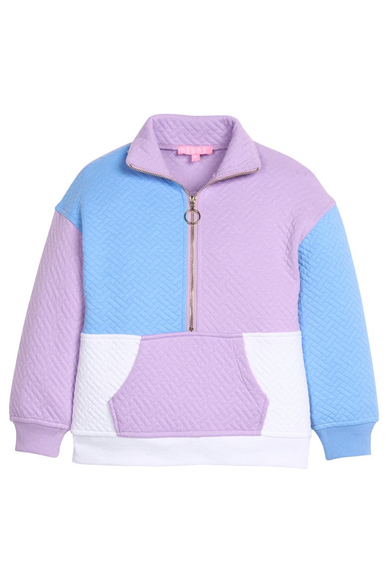 Kids' Color Block Pullover, Main, color, Lavender & Blue