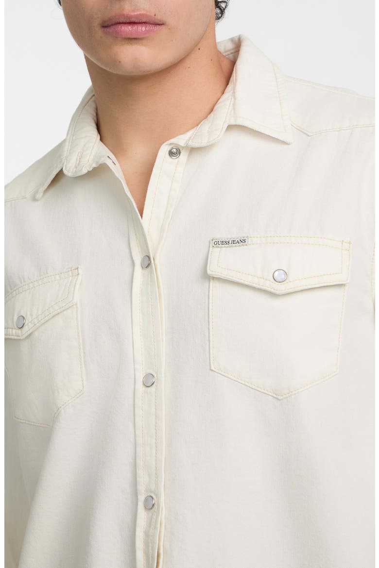 Cotton Denim Snap-Up Western Shirt, Alternate, color, IVORY