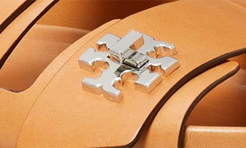 Tory Burch Round Toe Leather Dual Strap Sandals