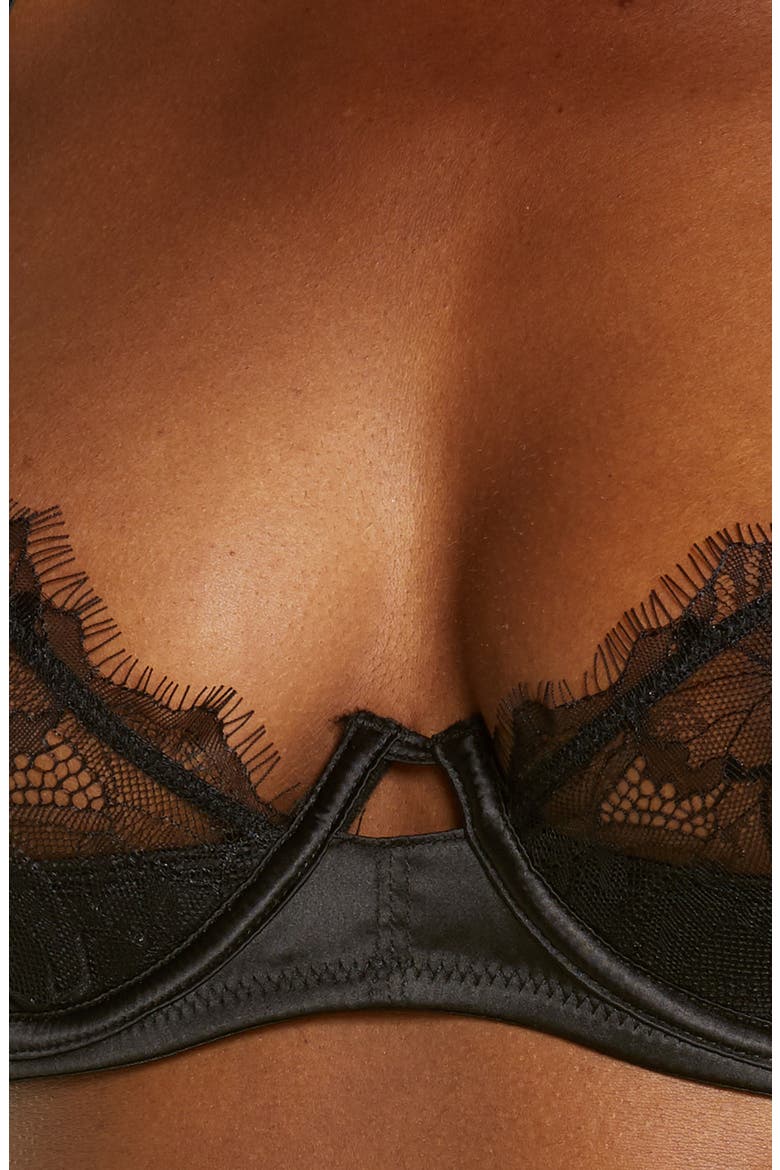 Carmella Underwire Bra, Thong & Suspenders Set, Alternate, color, BLACK