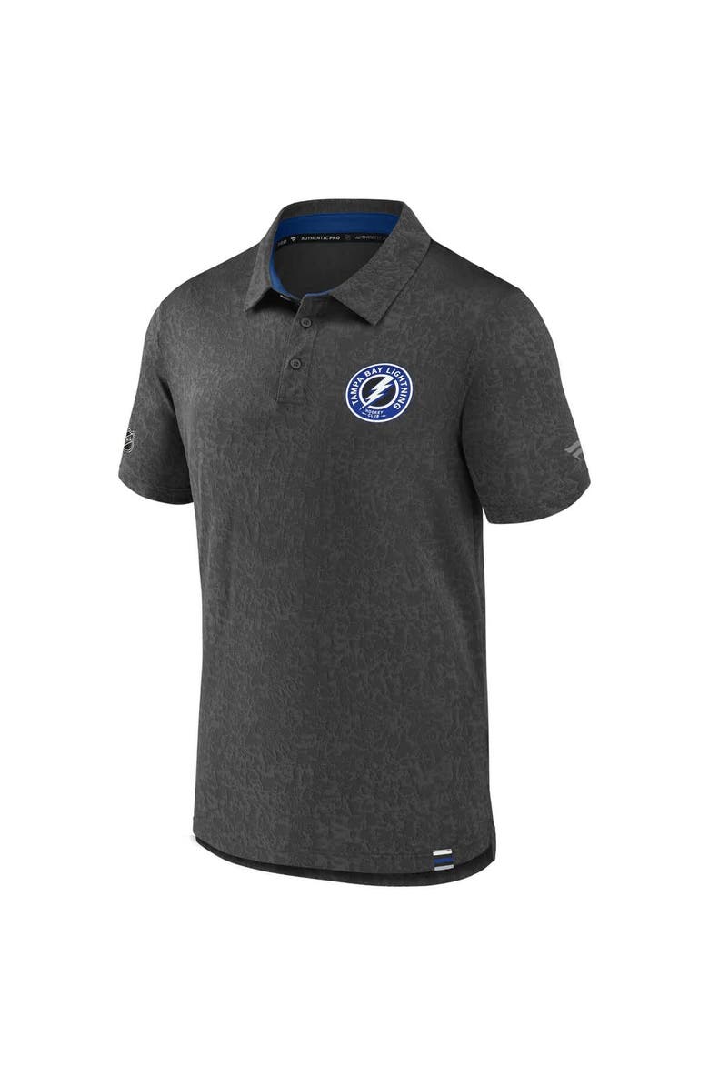 FANATICS Men's Fanatics  Black Tampa Bay Lightning Authentic Pro Jacquard Polo, Alternate, color, 