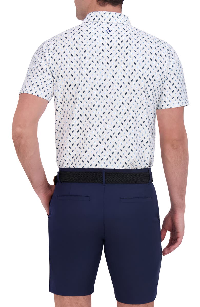 Ben Sherman Geo Dot Print Stretch Tech Polo, Alternate, color, White/Light Blue