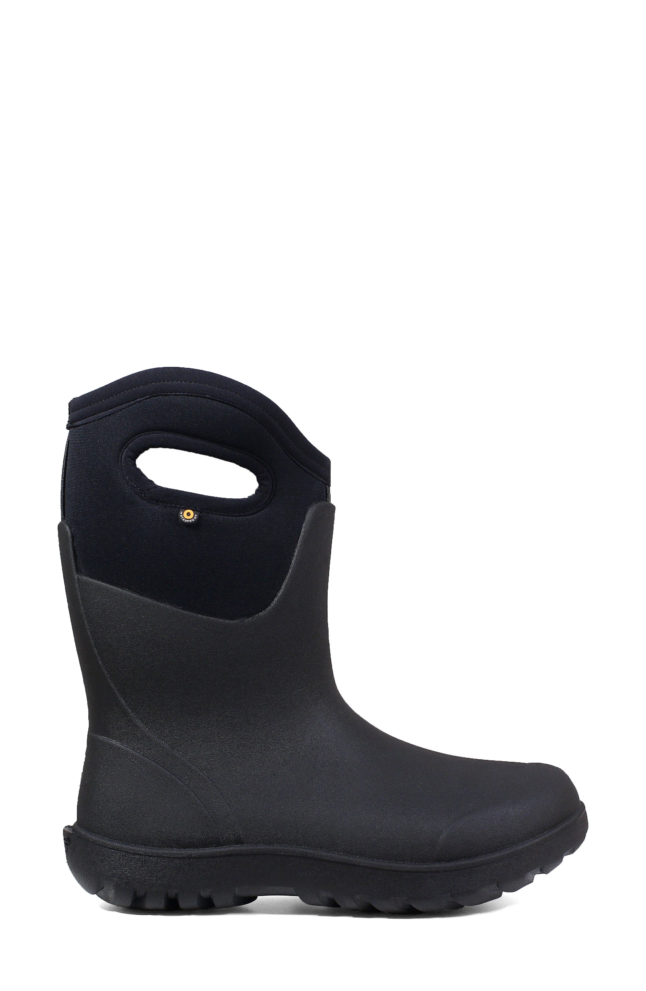 Bogs Neo Classic Mid Waterproof Rain Boot, Alternate, color, Black