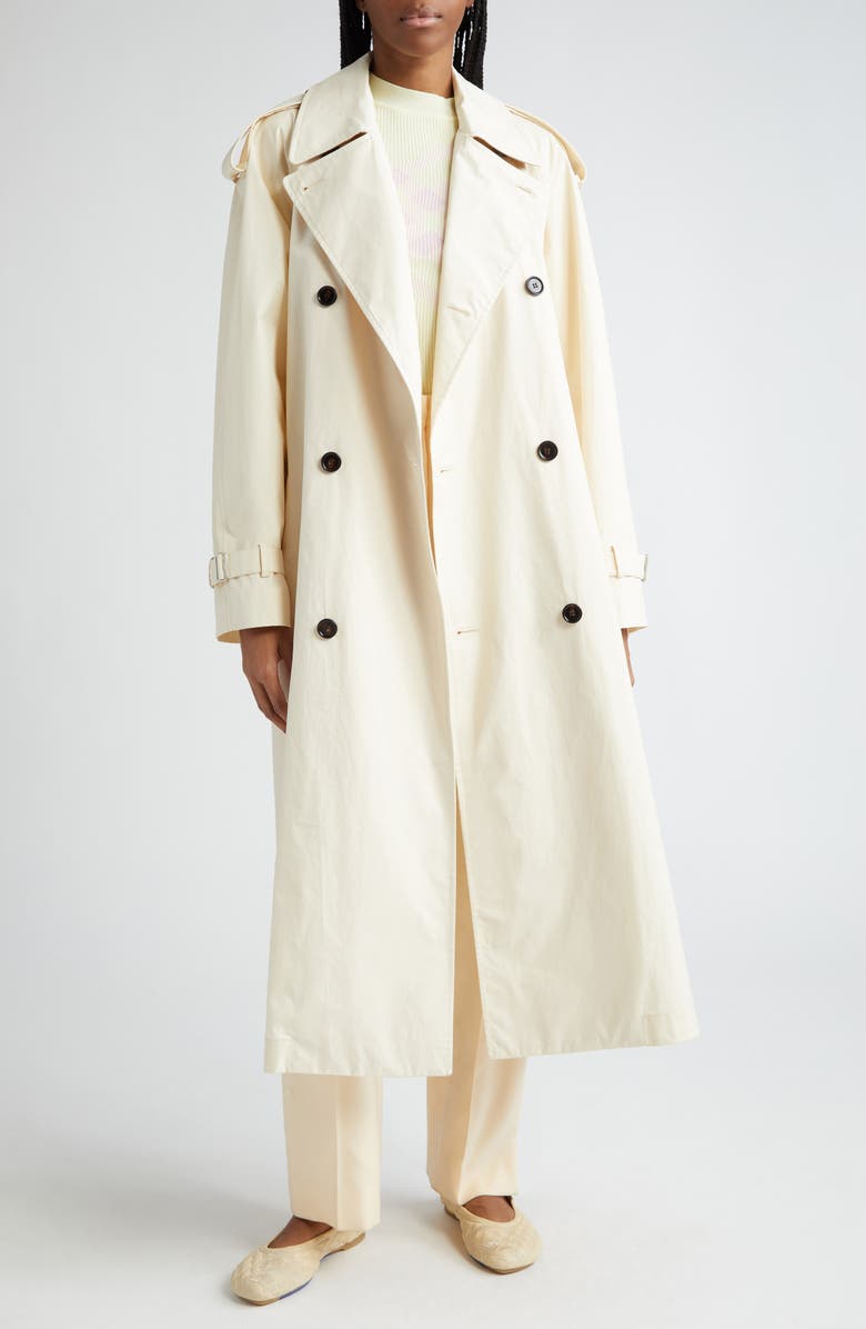 Burberry Oversize Belted Water Resistant Gabardine Trench Coat, Main, color, 
