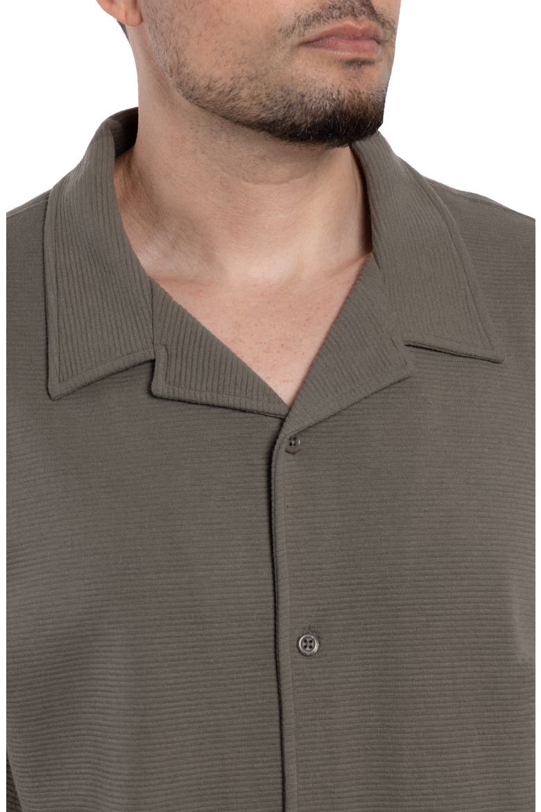 Classic Fit Textured Knit Camp Shirt, Alternate, color, DUSTY OLIVE