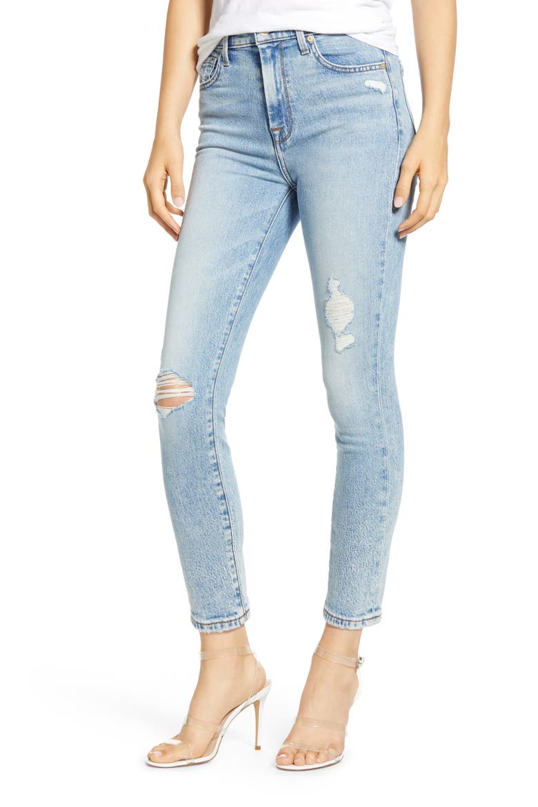High Waist Ankle Skinny Jeans, Main, color, VAIL