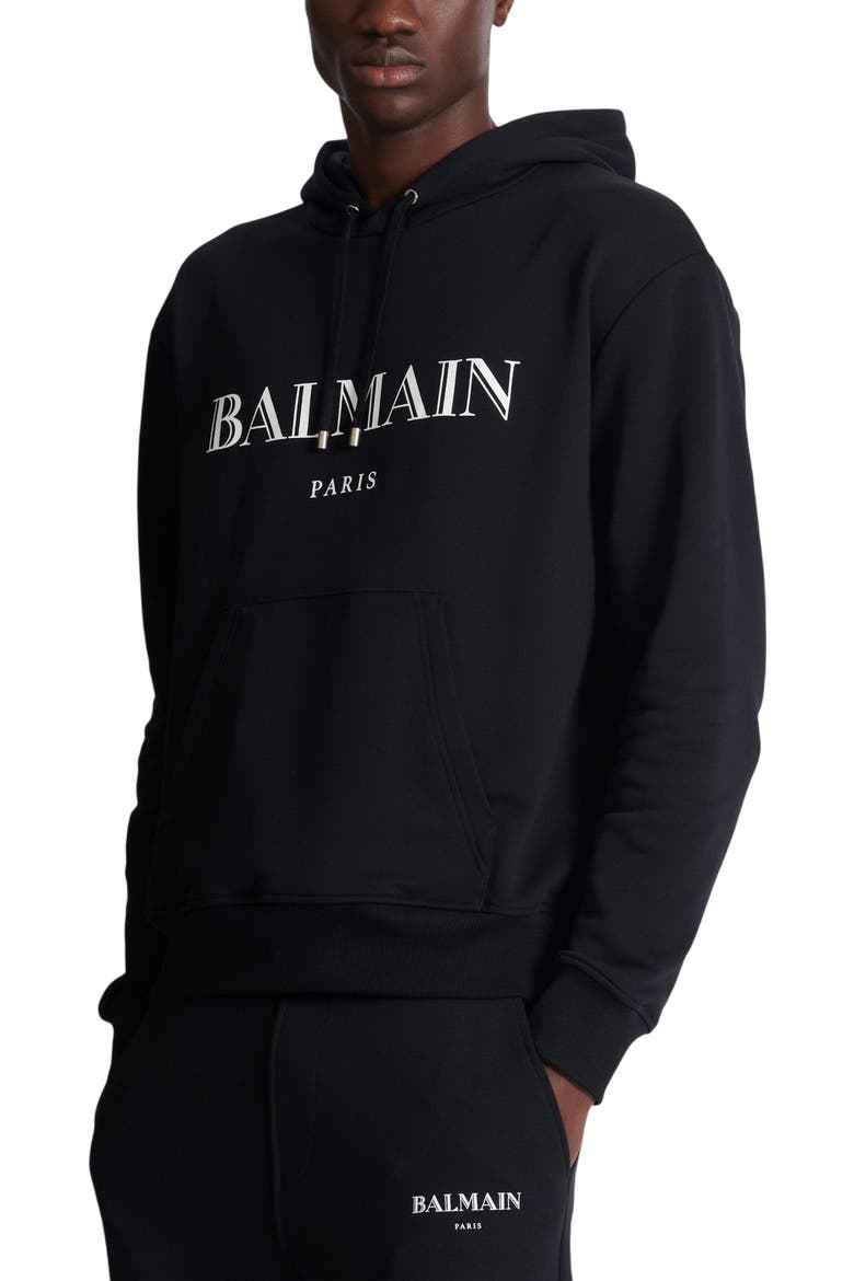 Printed Hoodie, Alternate, color, black