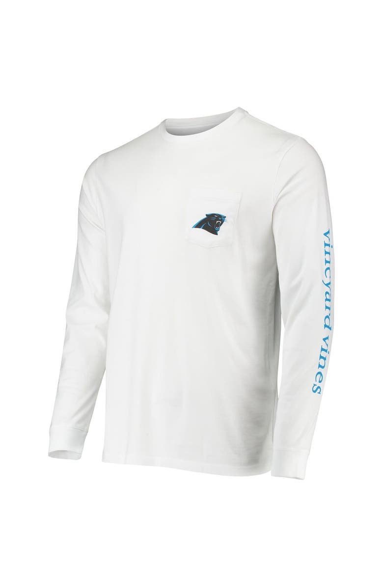 vineyard vines Men's Vineyard Vines White Carolina Panthers Whale Helmet Long Sleeve T-Shirt, Alternate, color, 