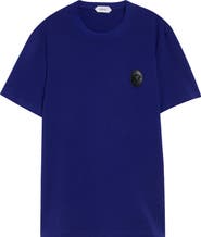 Versace Leather Medusa Patch Stretch Cotton T-Shirt