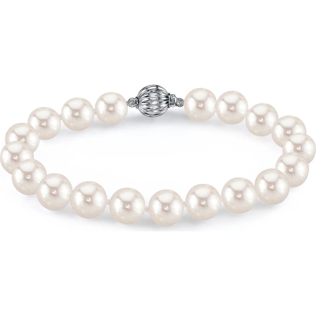 The Pearl Source 6.5-7.0mm White Freshwater Pearl Bracelet - AAA Quality in Sterling Silver Clasp at Nordstrom