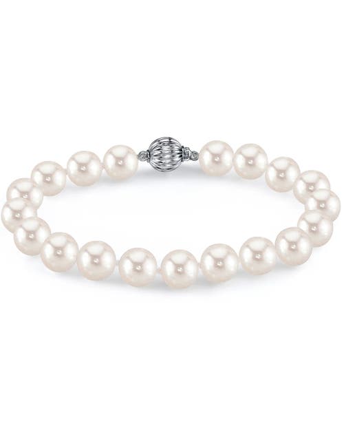 The Pearl Source 7.0-7.5mm White Freshwater Pearl Bracelet - AAAA Quality in White Pearls at Nordstrom