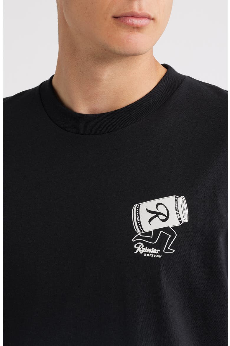 Rainier Beer Run Graphic T-shirt, Alternate, color, BLACK