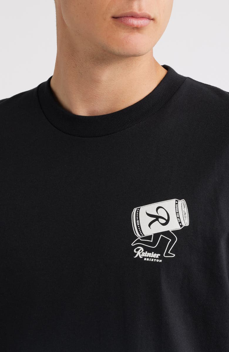 Brixton Rainier Beer Run Graphic T-shirt, Alternate, color, Black