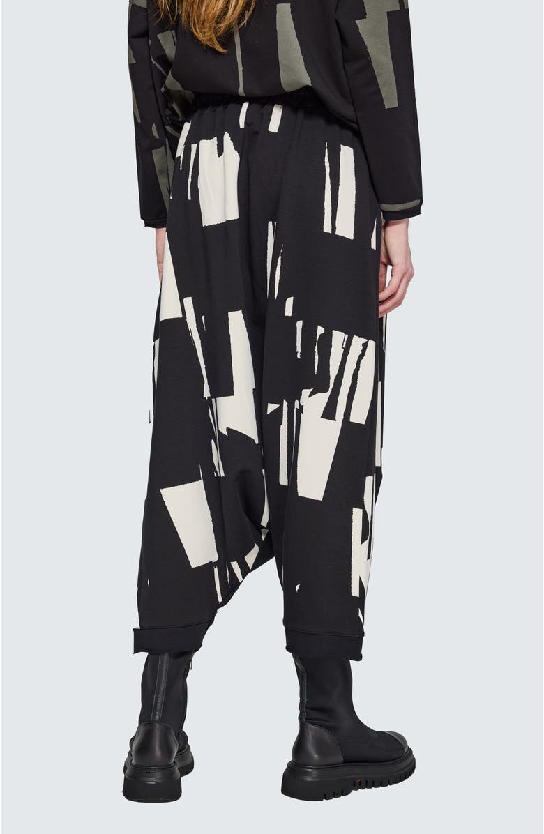 LUUKAA Livia Printed Balloon Pants, Alternate, color, Ivory Black