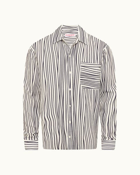 Grasmoor Linen Relaxed Fit Linen Stripe Shirt