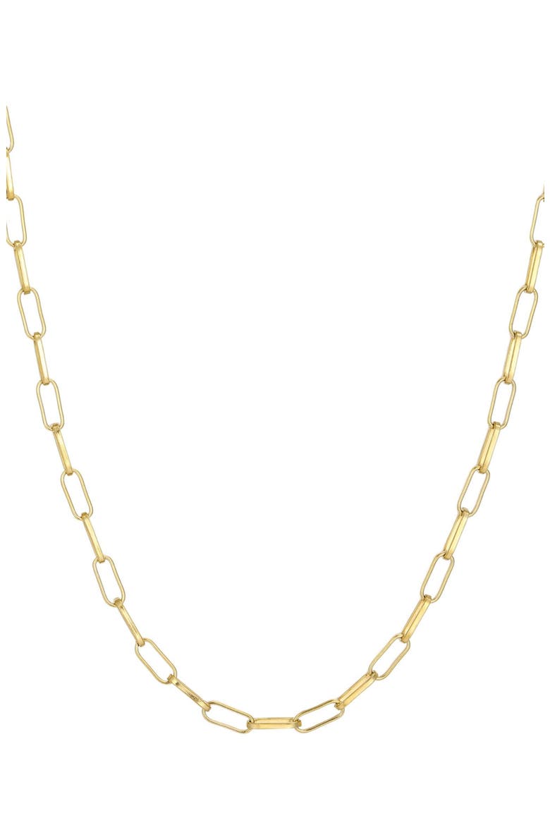18K Gold Plated Paper Clip Chain Necklace, Main, color, GOLD