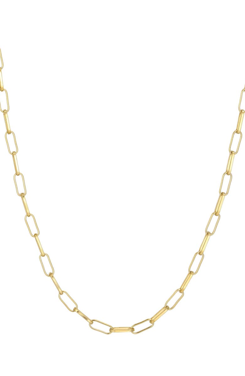 Adornia 18K Gold Plated Paper Clip Chain Necklace, Main, color, Gold