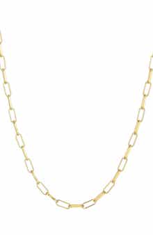 Adornia 18K Gold Plated Paper Clip Chain Necklace