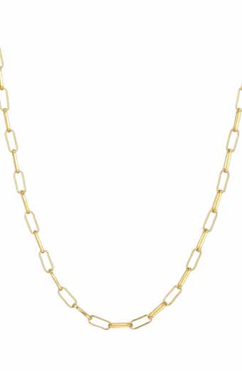 18K Gold Plated Paper Clip Chain Necklace