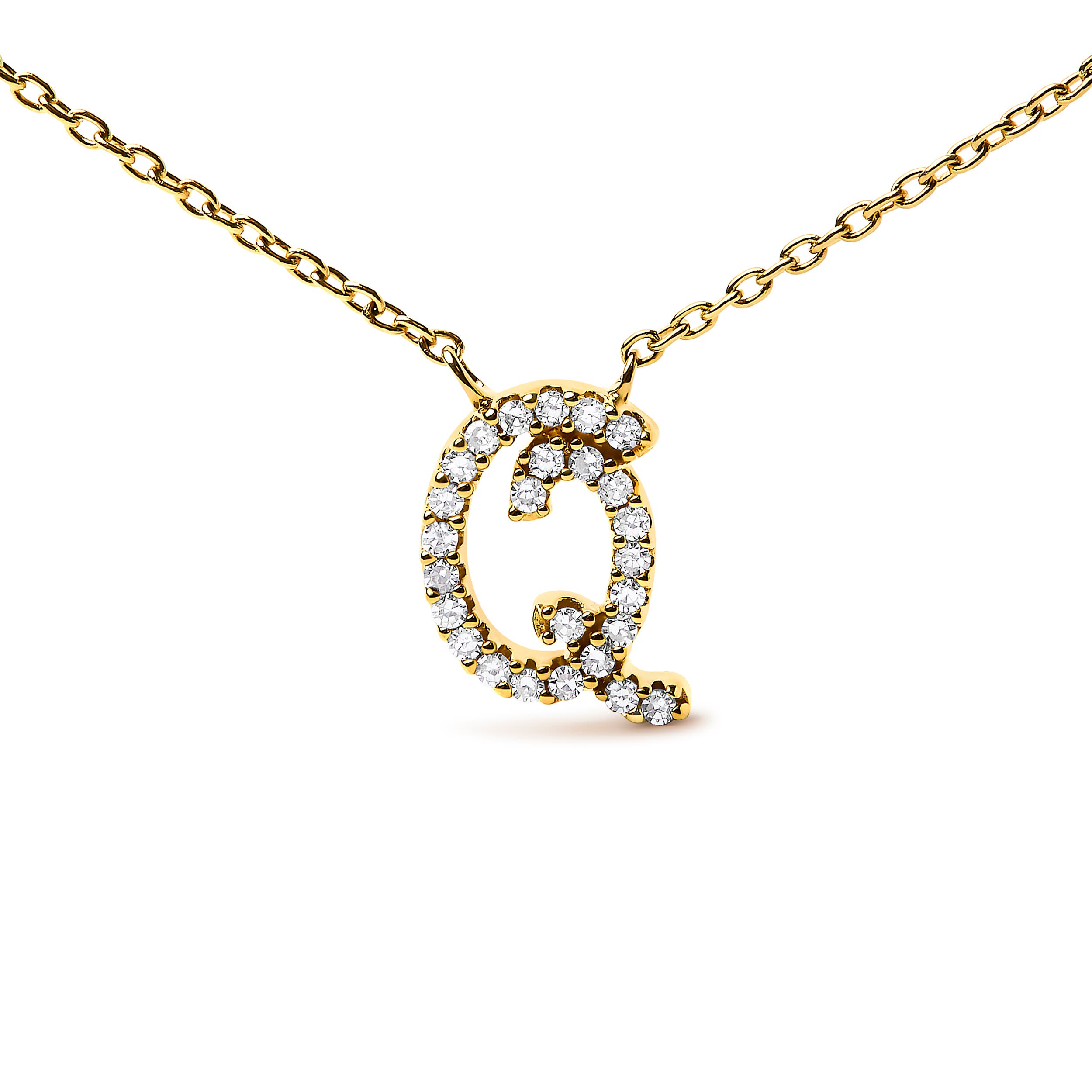 Haus of Brilliance 10K Gold Diamond Accent A-Z Initial Script Style ...