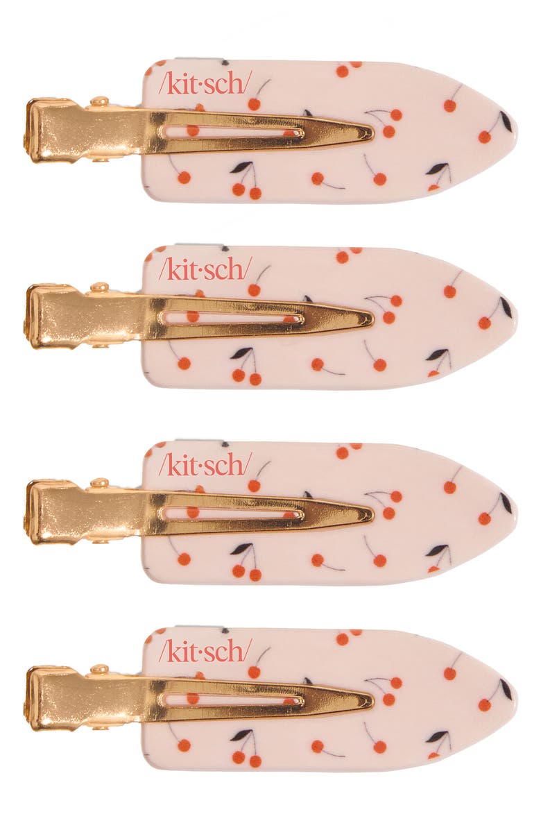 Kitsch 4-Pack Creaseless Clips, Alternate, color, Cherry Print