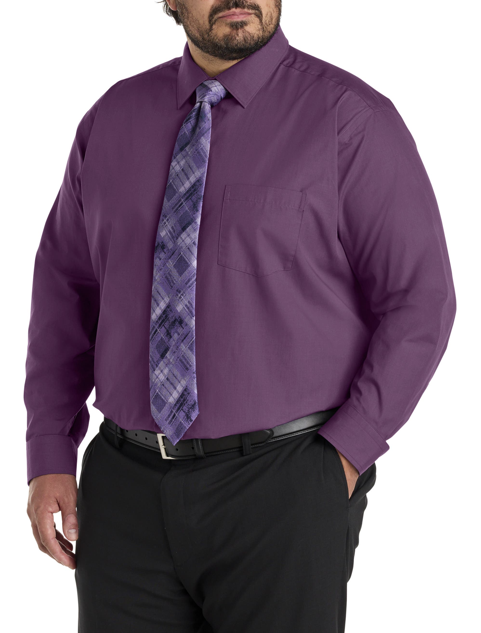Big & Tall Performance Solid Dress Shirt - image 2