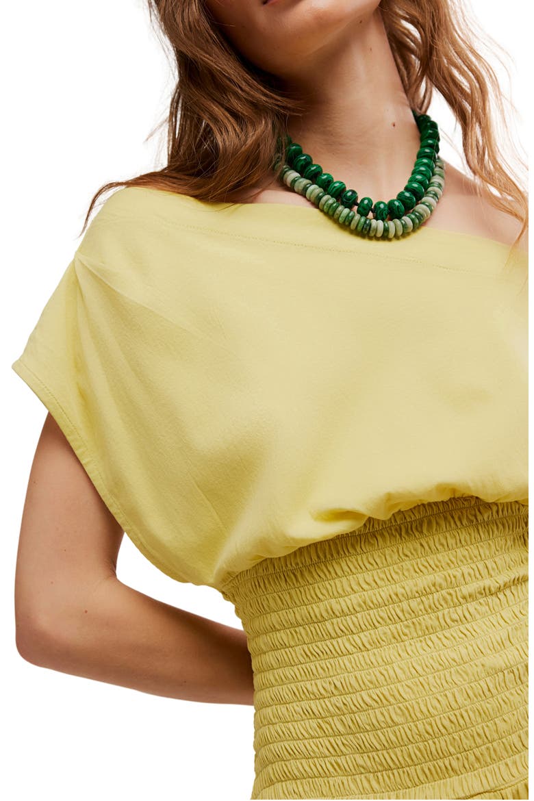 Scorching Hot One-Shoulder Cotton Minidress, Alternate, color, SILENT LIME