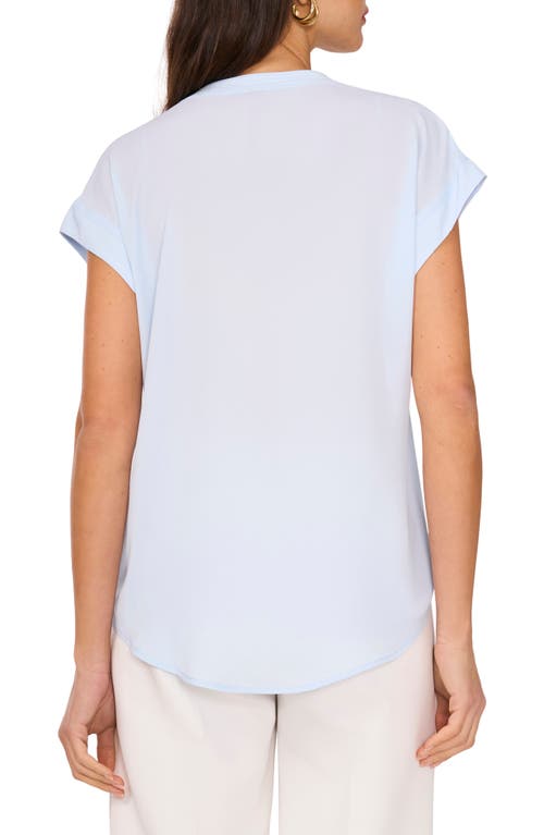 Shop Vince Camuto Split Neck Georgette Top In Frozen