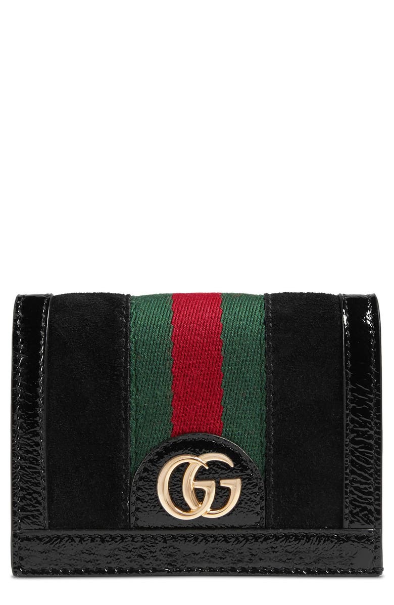 Gucci Ophidia Suede Card Case, Main, color,