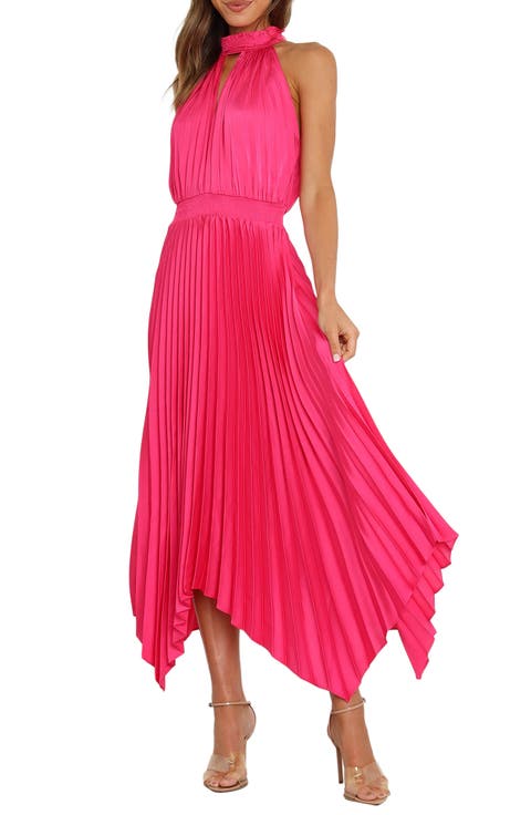 Dominique Pleated Sleeveless Maxi Dress