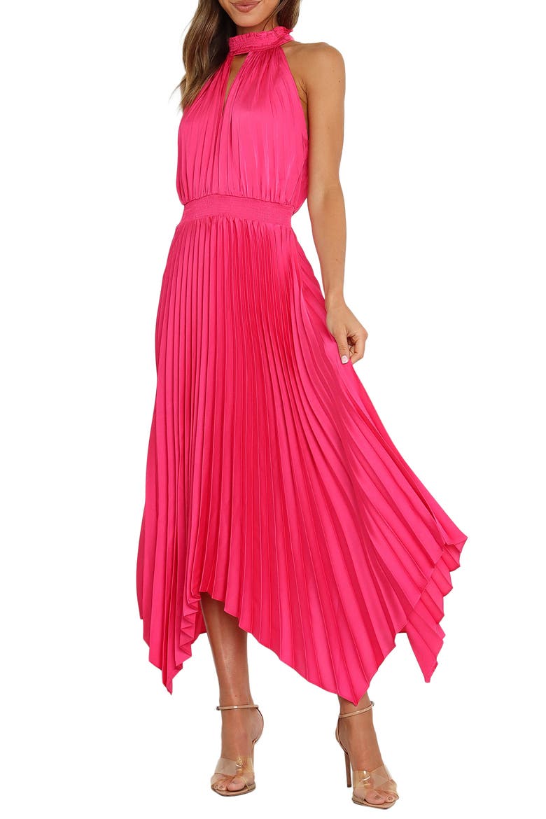 dominique asymmetrical dress Off the Shoulder Asymmetric Midi Dress S / Burgundy/Red