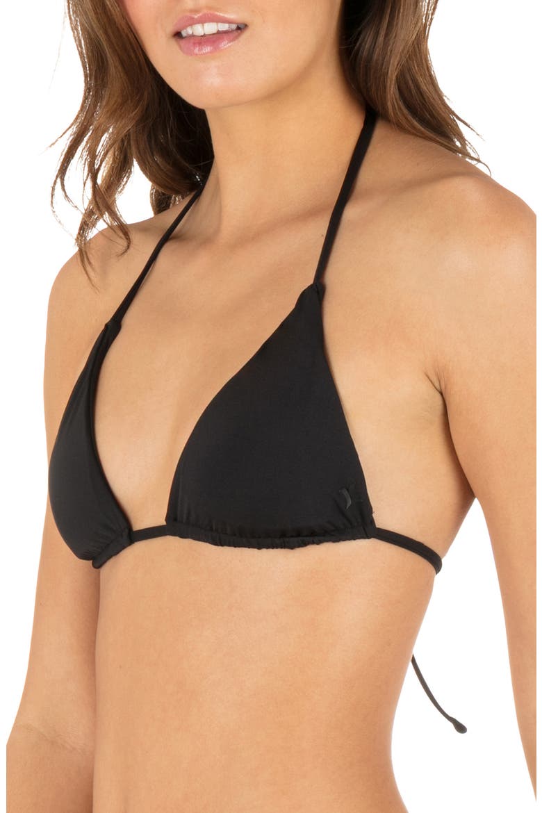 Classic Triangle Bikini Top, Alternate, color, BLACK