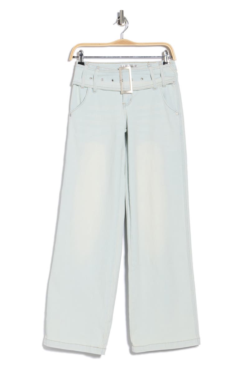 Belted Slouchy Wide Leg Jeans, Main, color, CLOUD