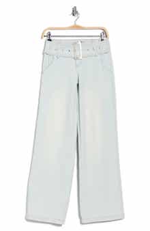 Madden Girl Belted Slouchy Wide Leg Jeans