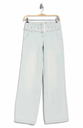 Belted Slouchy Wide Leg Jeans