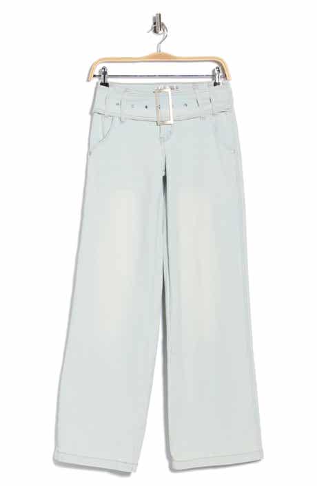 Madden Girl Belted Slouchy Wide Leg Jeans