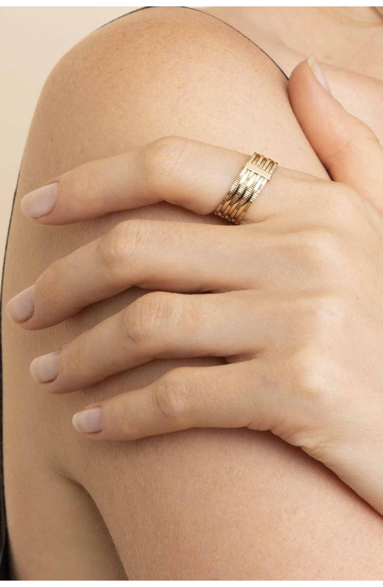 Oradina 14K Yellow Gold Power Stack II Ring, Alternate, color, Yellow Gold