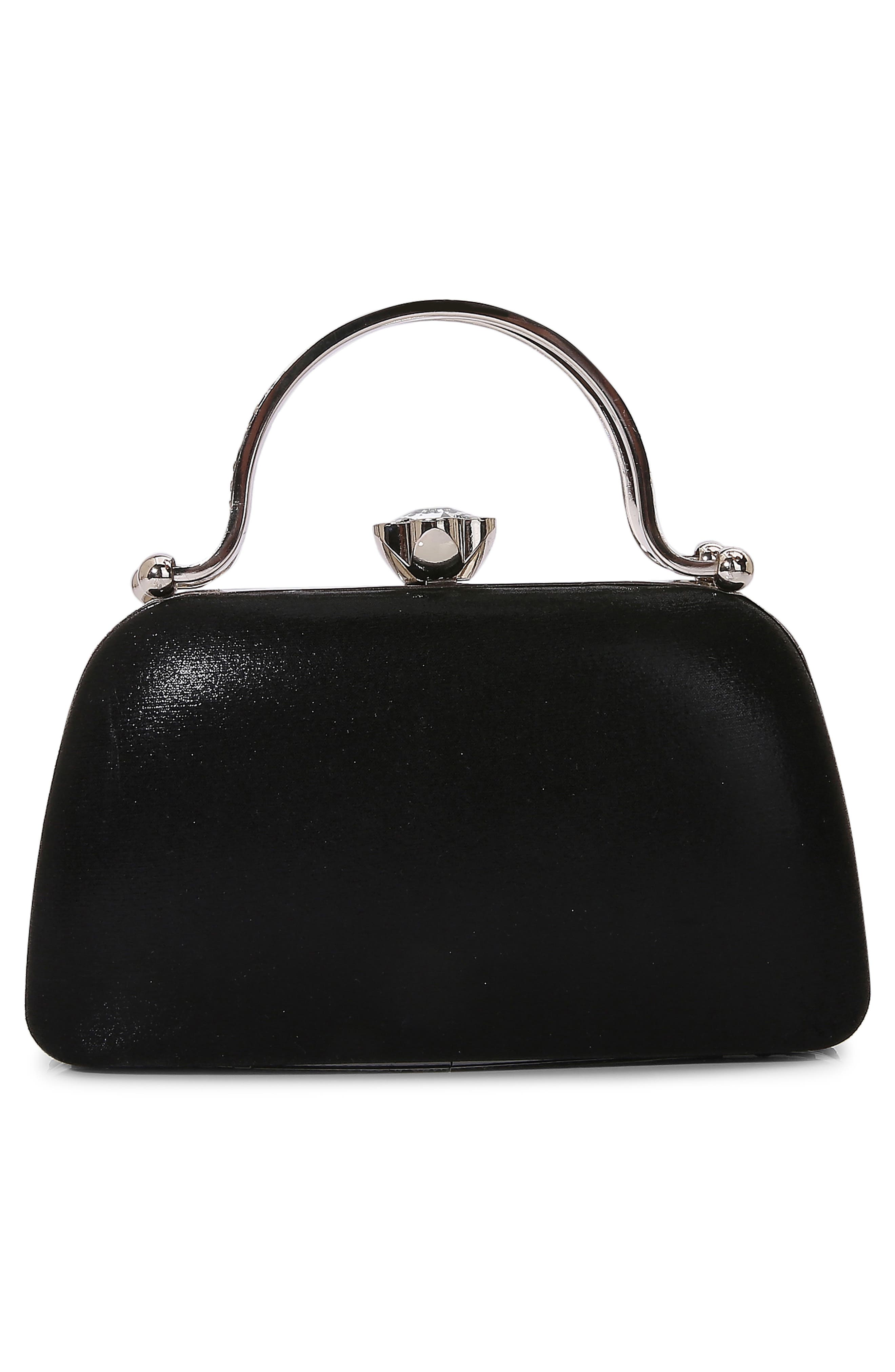 Two-Tone Rhinestone Clasp Bag, Alternate, color, BLACK