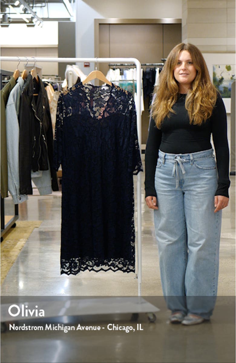 Scalloped Stretch Lace Dress, sales video thumbnail