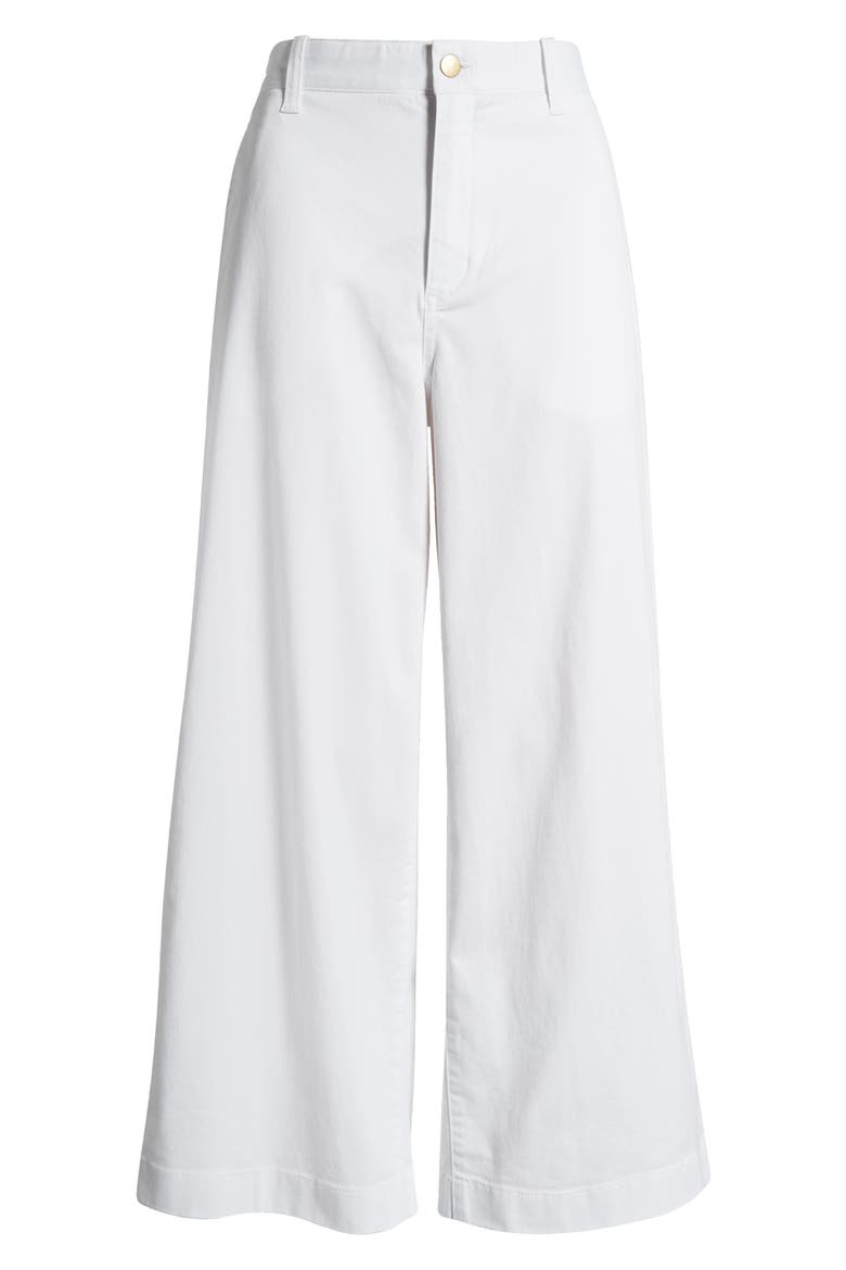 Ultra High Rise Wide Leg Twill Pants, Alternate, color, WHITE