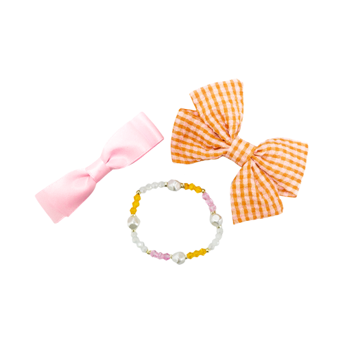 Bits & Bows Pumpkin Bows & Bracelet Halloween Gift Set In Multi